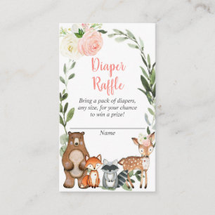 Woodland Girl Dusche Windel Gewinnkarten Begleitkarte