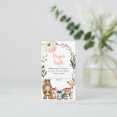 Woodland Girl Dusche Windel Gewinnkarten Begleitkarte (Stehend Vorderseite)