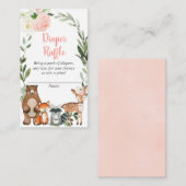 Woodland Girl Dusche Windel Gewinnkarten Begleitkarte (Vorne/Hinten)