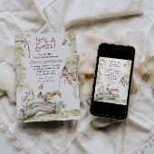 Woodland Girl Squirrels Forest Cute Baby Shower Einladung