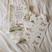 Woodland Girl Squirrels Forest Cute Baby Shower Einladung