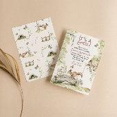 Woodland Girl Squirrels Forest Cute Baby Shower Einladung