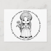 Woodland Girl with Daisies Postcard Postkarte (Vorderseite)