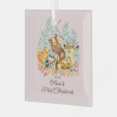 Woodland Girls Baby's 1. Weihnachten Ornament Aus Glas (Vorderseite links)