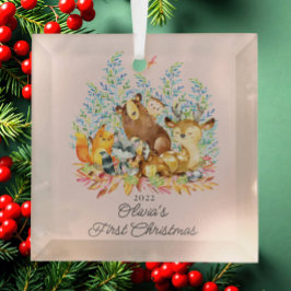 Woodland Girls Baby's 1. Weihnachten Ornament Aus Glas