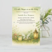 Woodland Glow Baby Shower Invitation | Firefly Jar Einladung (Stehend Vorderseite)