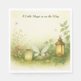 Woodland Glow Baby Shower Invitation | Firefly Jar Serviette