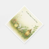 Woodland Glow Baby Shower Invitation | Firefly Jar Serviette (Ecke)