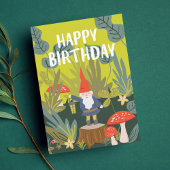 Woodland Gnome Birthday wünscht Karte