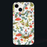 Woodland Gnomes Case-Mate iPhone 14 Hülle<br><div class="desc">Weiße,  grüne und rote Holzmotive,  die von Shelby Allison entworfen wurden und winzige Gnome,  Pilze,  Blume und Blätter enthalten.</div>