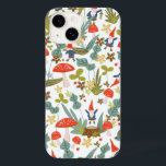 Woodland Gnomes Case-Mate iPhone 14 Hülle<br><div class="desc">Weiße,  grüne und rote Holzmotive,  die von Shelby Allison entworfen wurden und winzige Gnome,  Pilze,  Blume und Blätter enthalten.</div>