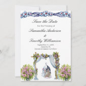 Woodland Gnomes Wedding Floral Scandinavian QR Save The Date (Vorderseite)