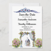 Woodland Gnomes Wedding Floral Skandinavien Save The Date (Vorderseite)