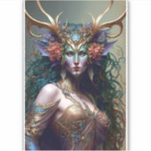 Woodland Goddess Fantasy Art Aufkleber (Vorderseite)