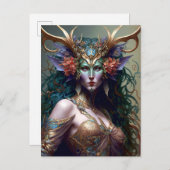 Woodland Goddess Fantasy Art Postkarte (Vorne/Hinten)