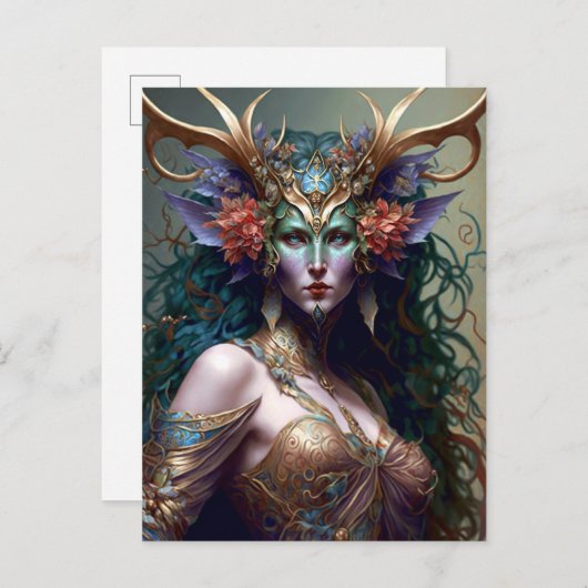 Woodland Goddess Fantasy Art Postkarte (Vorne/Hinten)