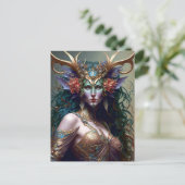 Woodland Goddess Fantasy Art Postkarte (Stehend Vorderseite)