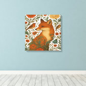 Woodland Grace Fox Motif in Bloom Leinwanddruck (Insitu (Holzboden))