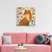 Woodland Grace Fox Motif in Bloom Leinwanddruck (Insitu (Wohnzimmer))