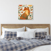 Woodland Grace Fox Motif in Bloom Leinwanddruck (Insitu (Schlafzimmer))