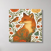 Woodland Grace Fox Motif in Bloom Leinwanddruck (Vorderseite)