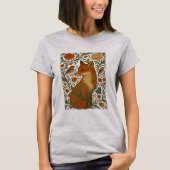 Woodland Grace Fox Motif in Bloom T-Shirt (Vorderseite)