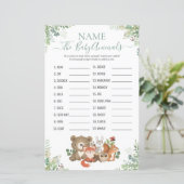 Woodland Greenerenery Shower Baby Animal Name Game (Stehend Vorderseite)