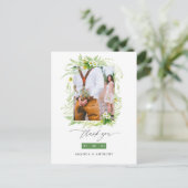 Woodland Greenerity Wedding Foto Danke Postkarte (Stehend Vorderseite)