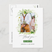 Woodland Greenerity Wedding Foto Danke Postkarte (Vorne/Hinten)