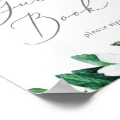 Woodland Greenerity Wedding Guest Book Sign Poster (Ecke)