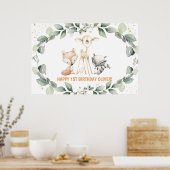 Woodland Greenery Baby Dusche Geburtstag Willkomme Poster (Küche)
