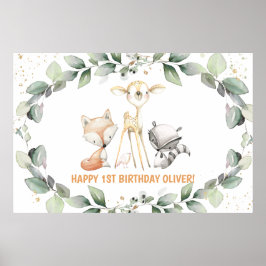 Woodland Greenery Baby Dusche Geburtstag Willkomme Poster