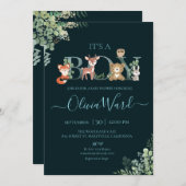 Woodland Greenery Baby Shower Boy Einladung (Vorne/Hinten)
