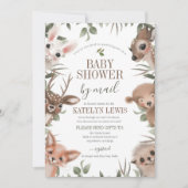 Woodland Greenery Baby Shower by Mail Einladung (Vorderseite)
