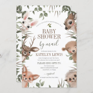 Woodland Greenery Baby Shower by Mail Einladung