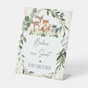 Woodland Greenery Baby Shower Leckerei Sockelschild