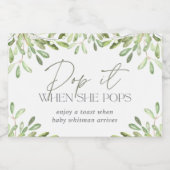 Woodland Greenery Baby Shower Schaumweinetikett (Einzelnes Label)