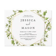 Woodland Greenery Couples Shower Invitation