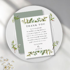 Woodland Greenery Eucalyptus Wedding Vielen Dank Platzkarte