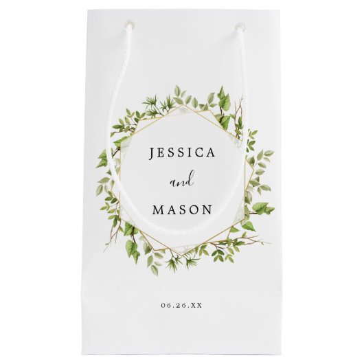 Woodland Greenery Hotel Wedding Gift Bag Kleine Geschenktüte (Vorderseite)