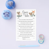 Woodland Guess Who Baby Duschspielkarte Flyer (Einzeln)