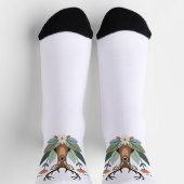 Woodland Harmony – Boho Deer Botanical Illustratio Socken (Oben)