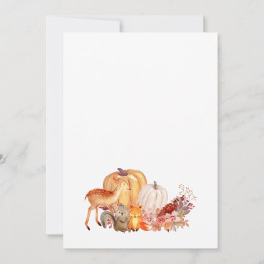 Woodland Herbst Herbstdusche Einladung (Rückseite)