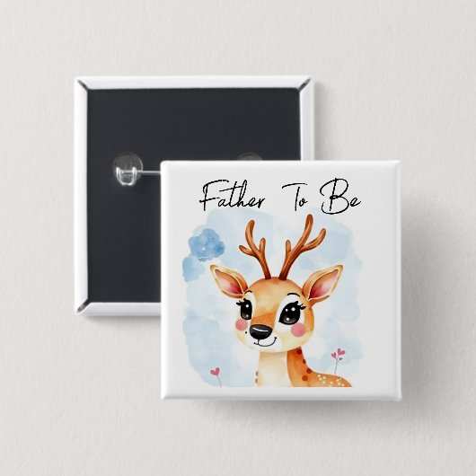 Woodland Hirsche Vater als Kinderdusche Button (Vorne & Hinten)