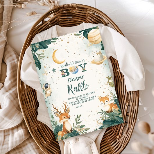 Woodland Houston, wir haben einen Boy Diapper Raff Begleitkarte