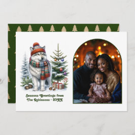 Woodland Husky Cozy Nordic Forest Christmas Magic Feiertagskarte