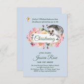 Woodland Igel Boys Christening laden zur Taufe ein (Vorne/Hinten)