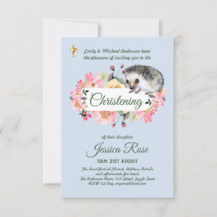 Woodland Igel Boys Christening laden zur Taufe ein
