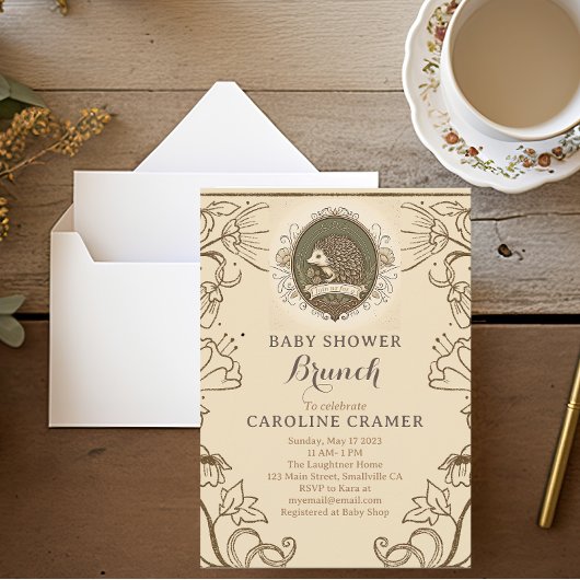 Woodland Igel Boys Kinderdusche Brunch Einladung