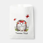 Woodland Igel Butterfly Babydusche Danke Geschenktütchen (Vorderseite)